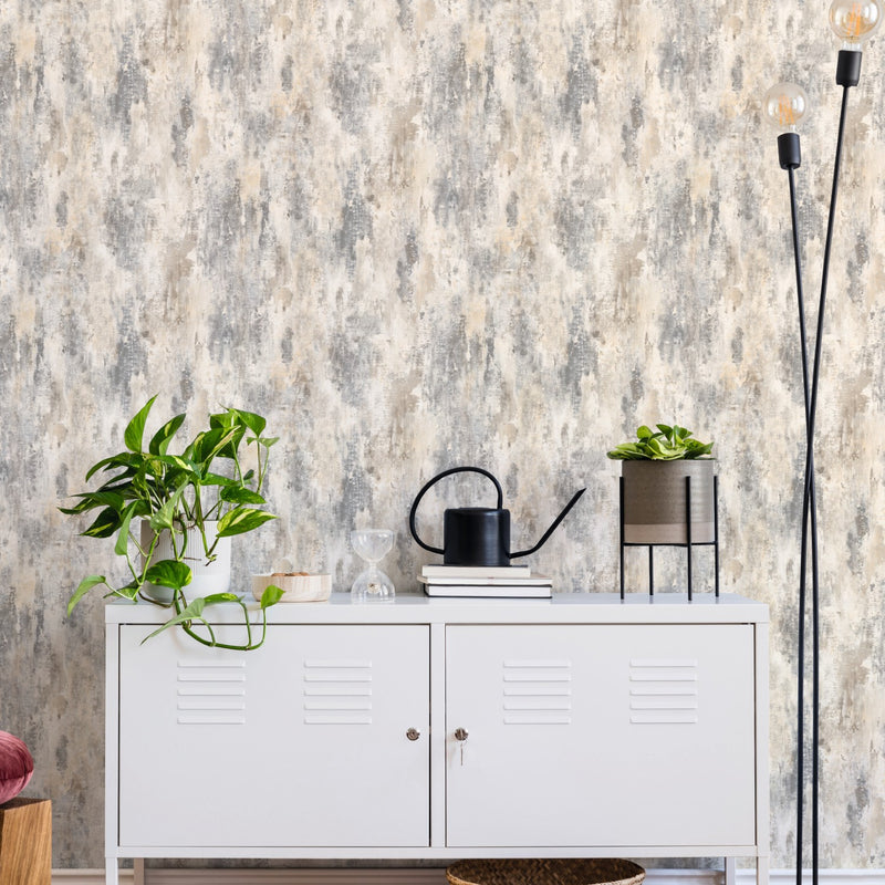 Bosa Plain Neutral Wallpaper by Grandeco