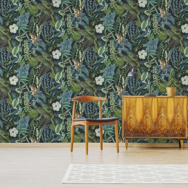JF2202 Jungle Fever Amazon Blue and Green Wallpaper by Grandeco Life