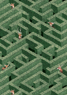 JMW-100901 Labyrinth with Deer Wallpaper by Josephine Munsey