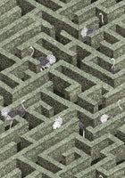 JMW-100101 Labyrinth with Ostrich Wallpaper by Josephine Munsey