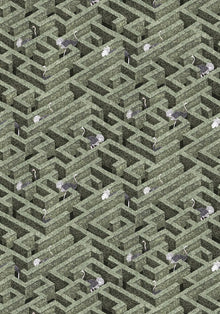 JMW-100101 Labyrinth with Ostrich Wallpaper by Josephine Munsey