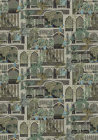 JMW-101111 Peacock Arches Wallpaper by Josephine Munsey