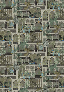 JMW-101111 Peacock Arches Wallpaper by Josephine Munsey