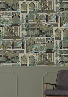 JMW-101111 Peacock Arches Wallpaper by Josephine Munsey