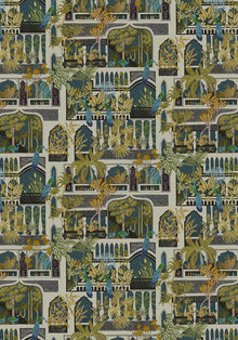 JMW-101121 Peacock Arches Wallpaper by Josephine Munsey