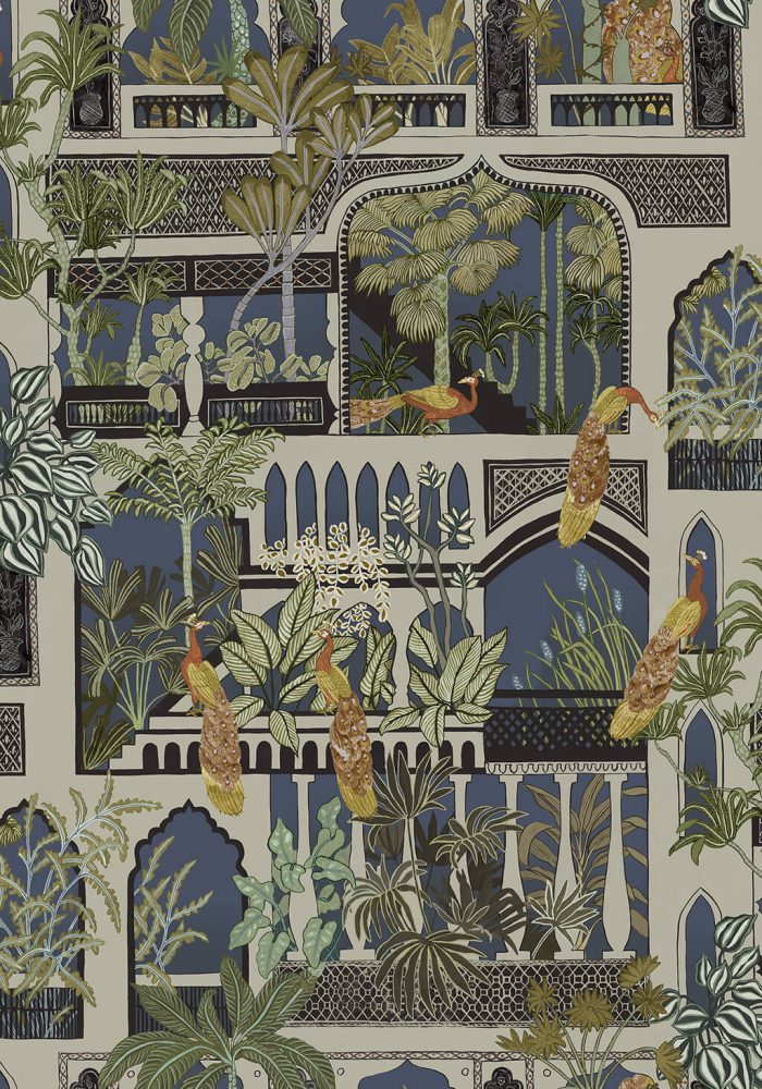 JMW-101131 Peacock Arches Wallpaper by Josephine Munsey