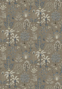 JMW-102311 Cynthia Mushroom and Blue Wallpaper by Josephine Munsey