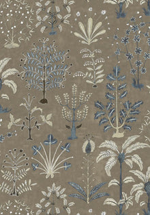 JMW-102311 Cynthia Mushroom and Blue Wallpaper by Josephine Munsey