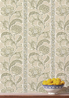 JMW-102811 Floral Check Wallpaper by Josephine Munsey