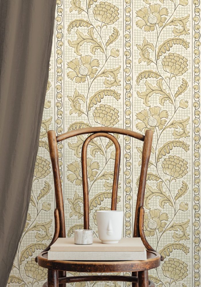 JMW-102831 Floral Check Wallpaper by Josephine Munsey