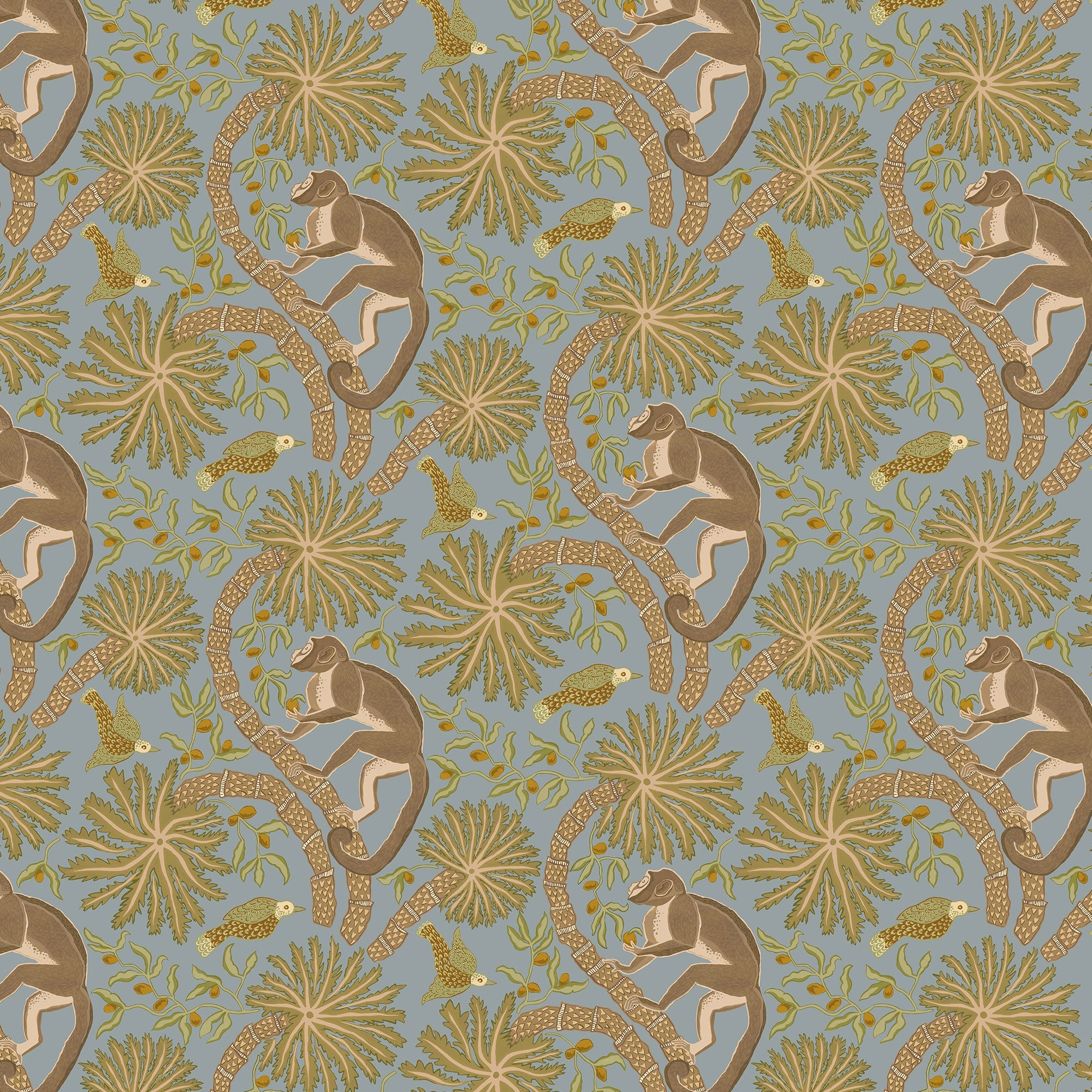 JMW-105401 Simia Blue And Olive Wallpaper by Josephine Munsey