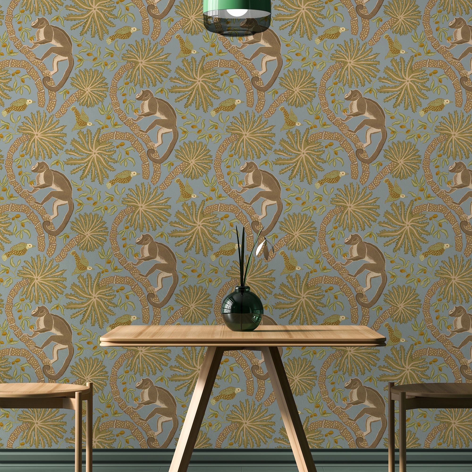 JMW-105401 Simia Blue And Olive Wallpaper by Josephine Munsey