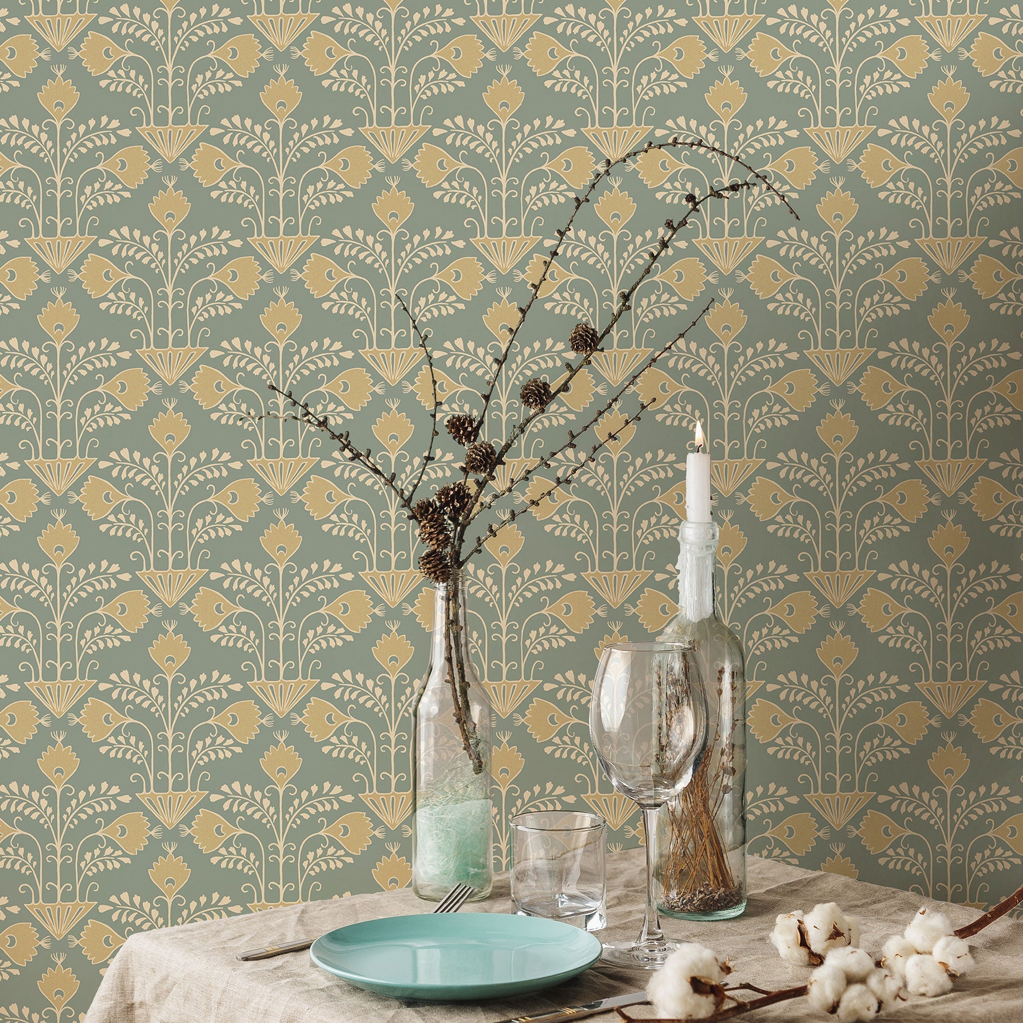 JMW-105831 Brimble Aqua Wallpaper by Josephine Munsey