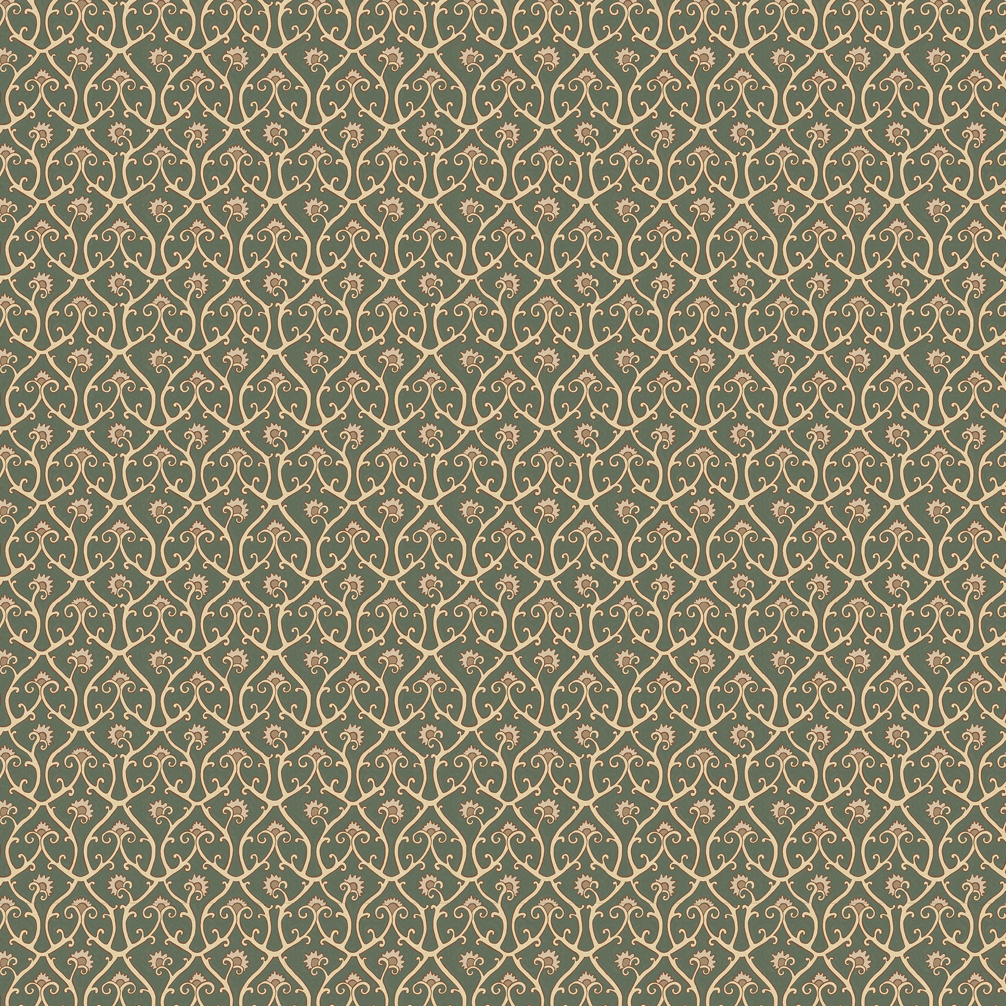 JMW-105901 Mallow Trellis Dark Green Wallpaper by Josephine Munsey