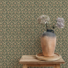 JMW-105901 Mallow Trellis Dark Green Wallpaper by Josephine Munsey