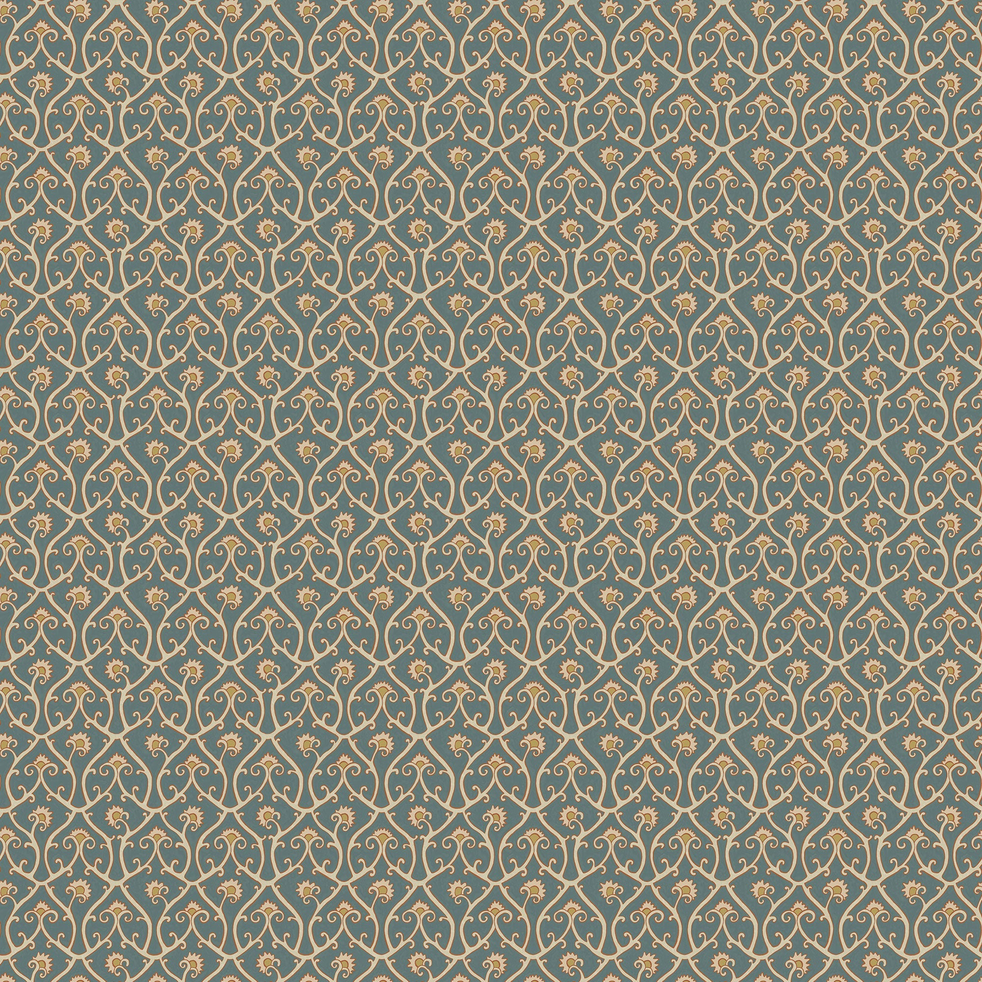 JMW-105921 Mallow Trellis Petrol Wallpaper by Josephine Munsey