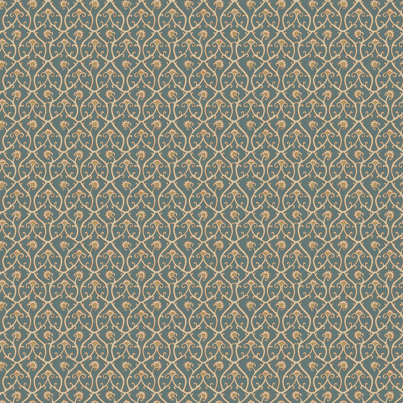 JMW-105921 Mallow Trellis Petrol Wallpaper by Josephine Munsey