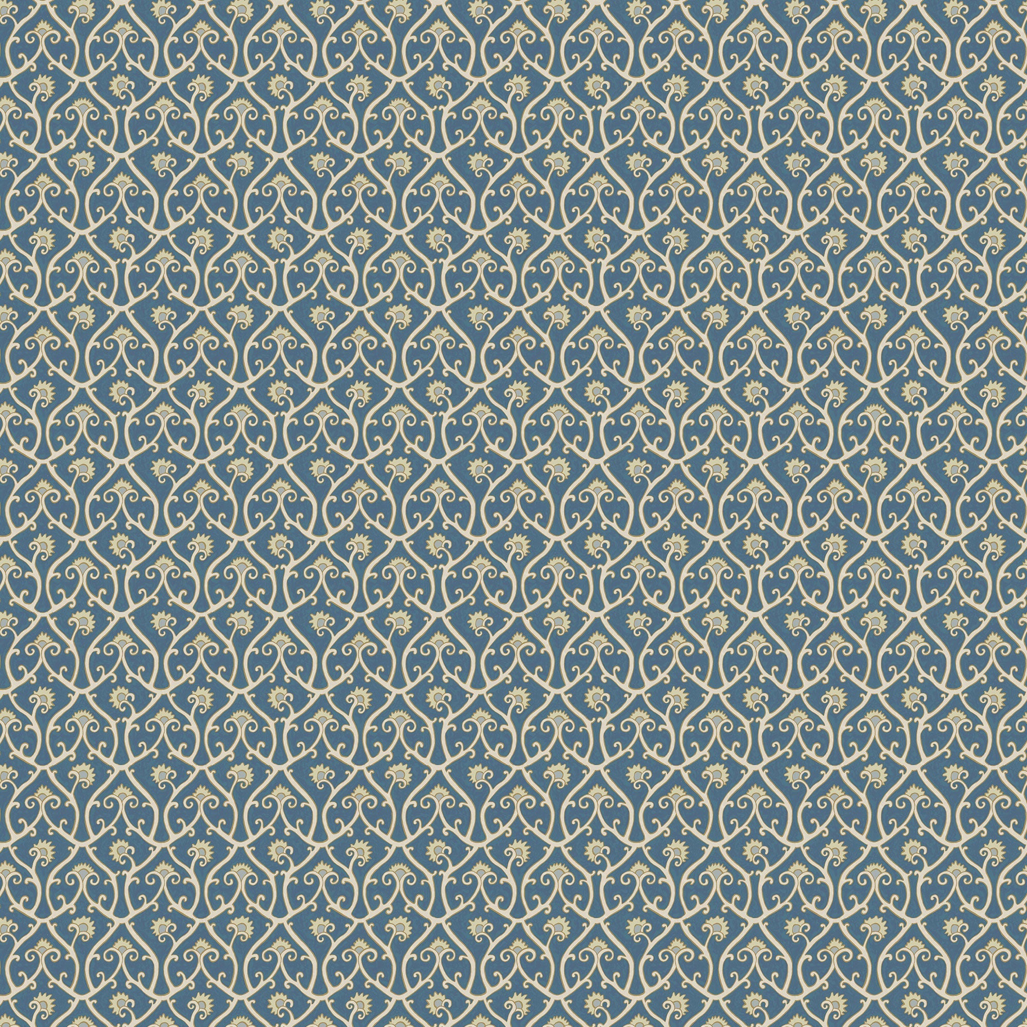 JMW-105931 Mallow Trellis Blue Wallpaper by Josephine Munsey