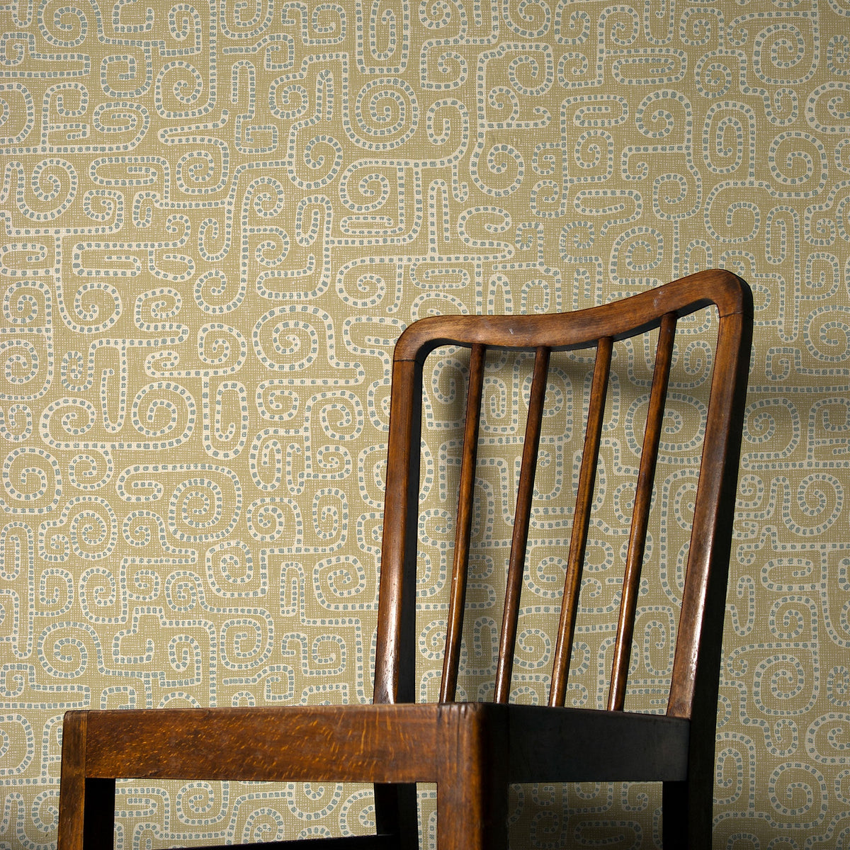 Wiggleton Light Green And Blue Five Years Small Wallpaper by Josephine Munsey