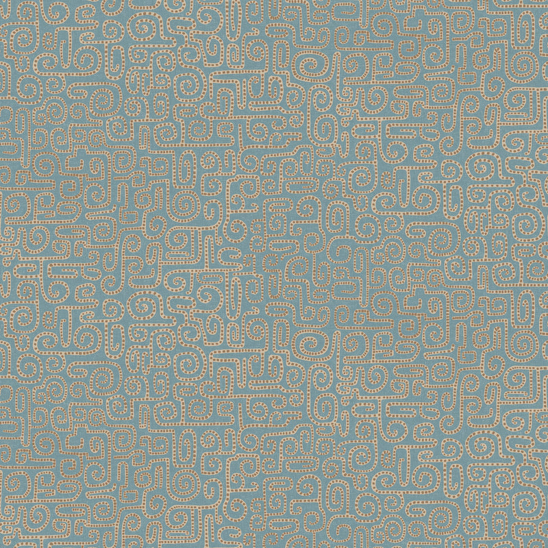 JMW-106051 Wiggleton Blue And Orange Wallpaper by Josephine Munsey