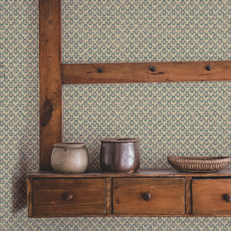 JMW-106121 Brindle Dot Petrol Wallpaper by Josephine Munsey