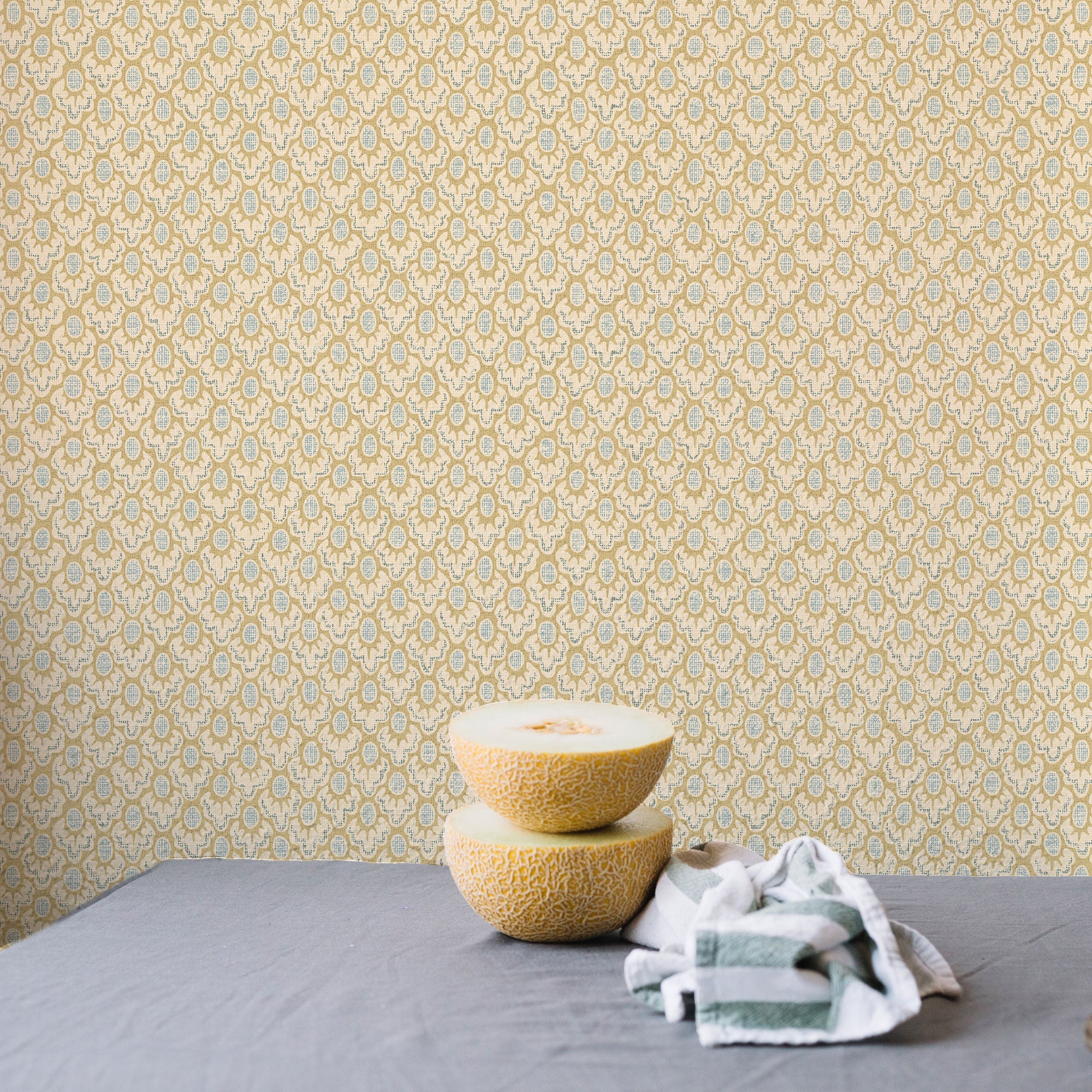 JMW-106141 Brindle Dot Green And Blue Wallpaper by Josephine Munsey