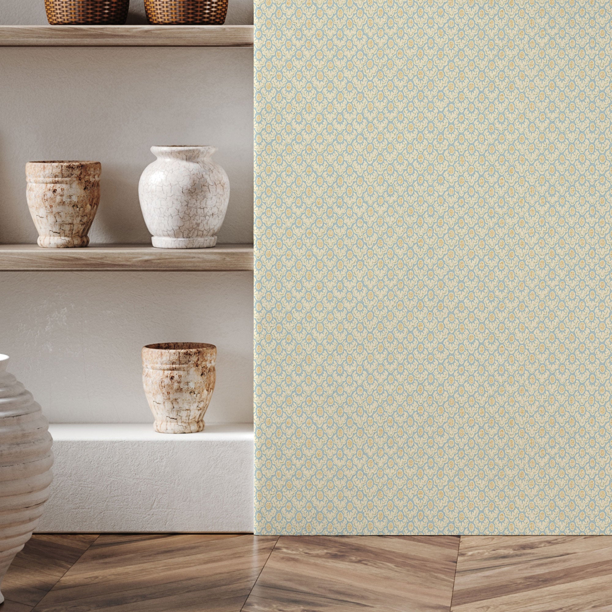 JMW-106161 Brindle Dot Light Blue Wallpaper by Josephine Munsey