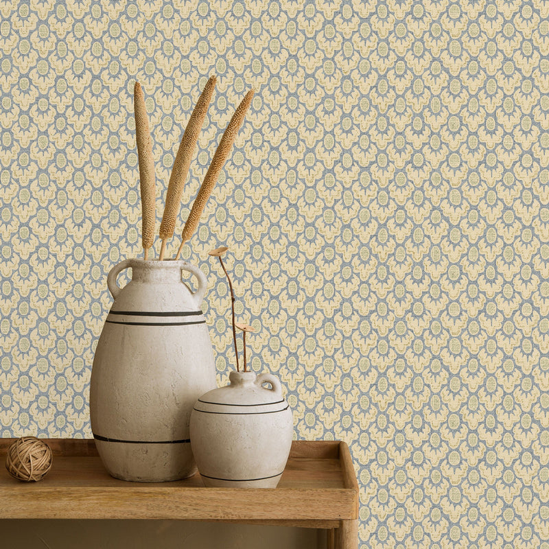 JMW-106171 Brindle Dot Blue And Olive Wallpaper by Josephine Munsey