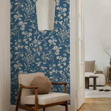 JMW-106301 Paper Flora Blue Wallpaper by Josephine Munsey