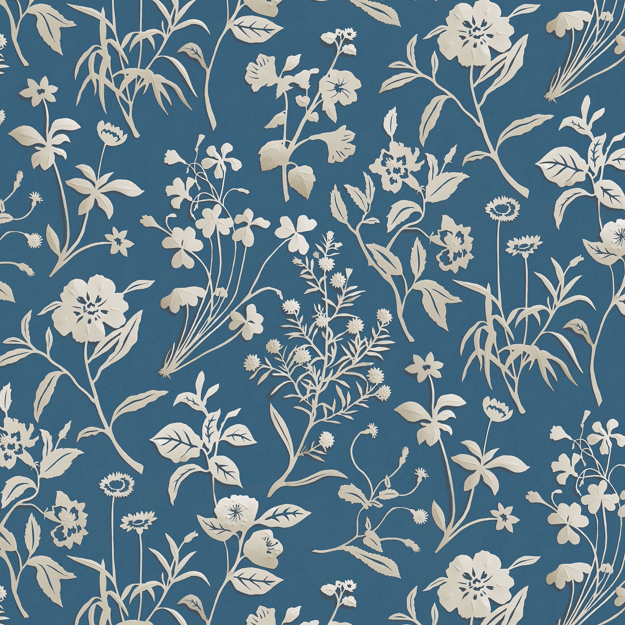 JMW-106301 Paper Flora Blue Wallpaper by Josephine Munsey