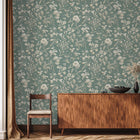 JMW-106321 Paper Flora Aqua Wallpaper by Josephine Munsey
