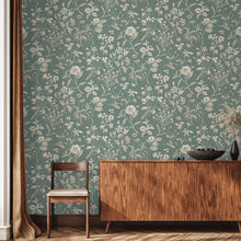 JMW-106321 Paper Flora Aqua Wallpaper by Josephine Munsey