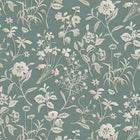 JMW-106321 Paper Flora Aqua Wallpaper by Josephine Munsey