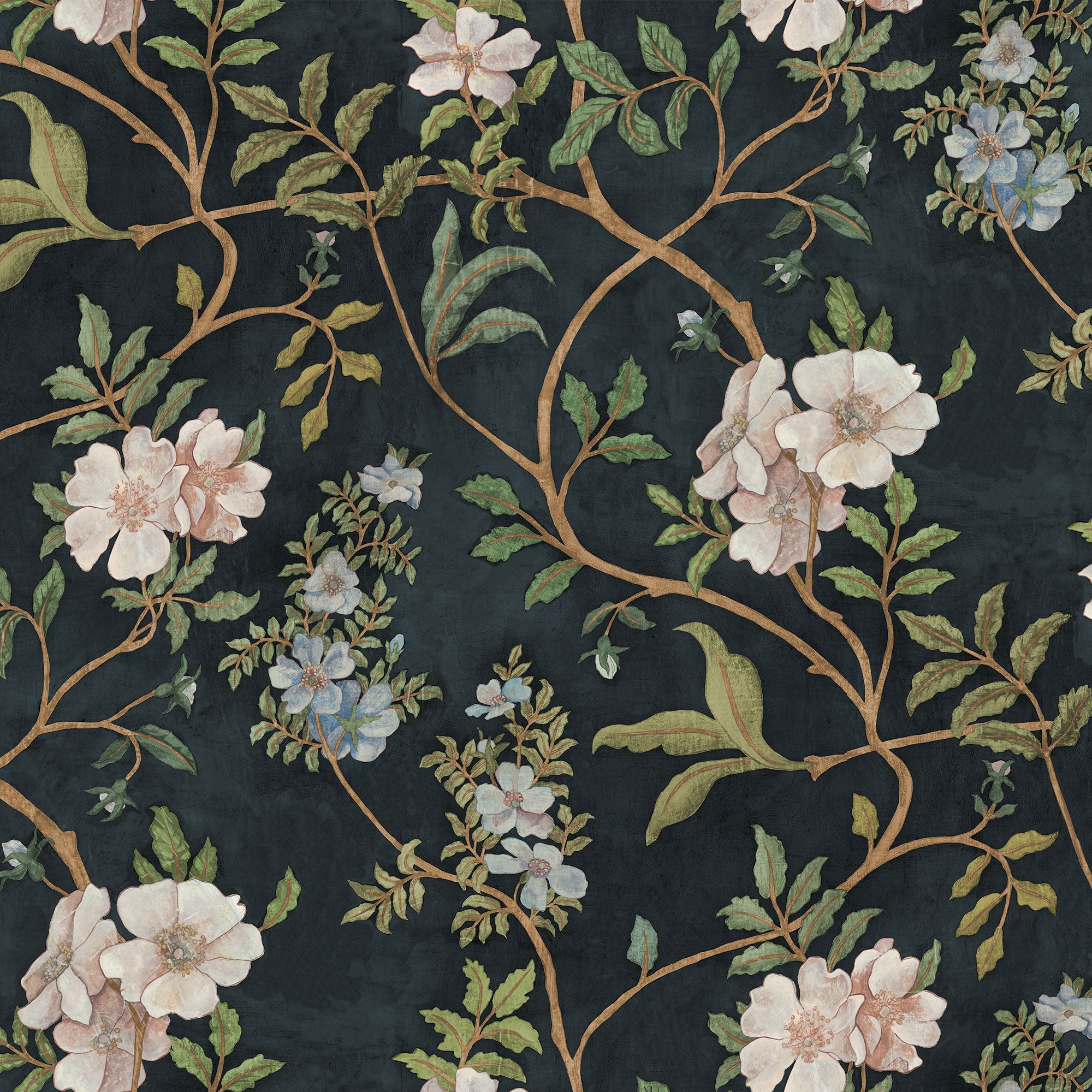 JMW-106401 Flory Navy Wallpaper by Josephine Munsey