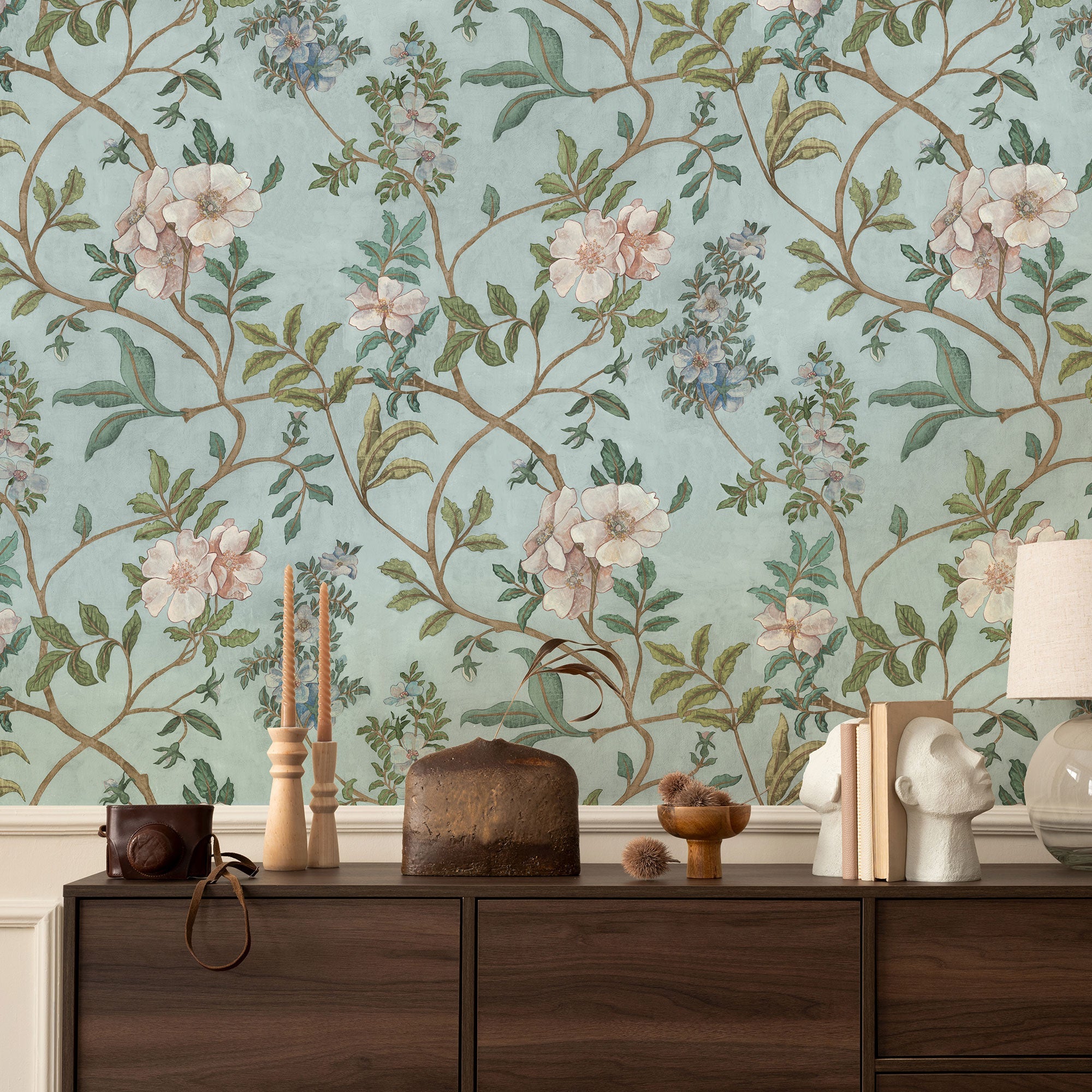 JMW-106411 Flory Light Blue Wallpaper by Josephine Munsey