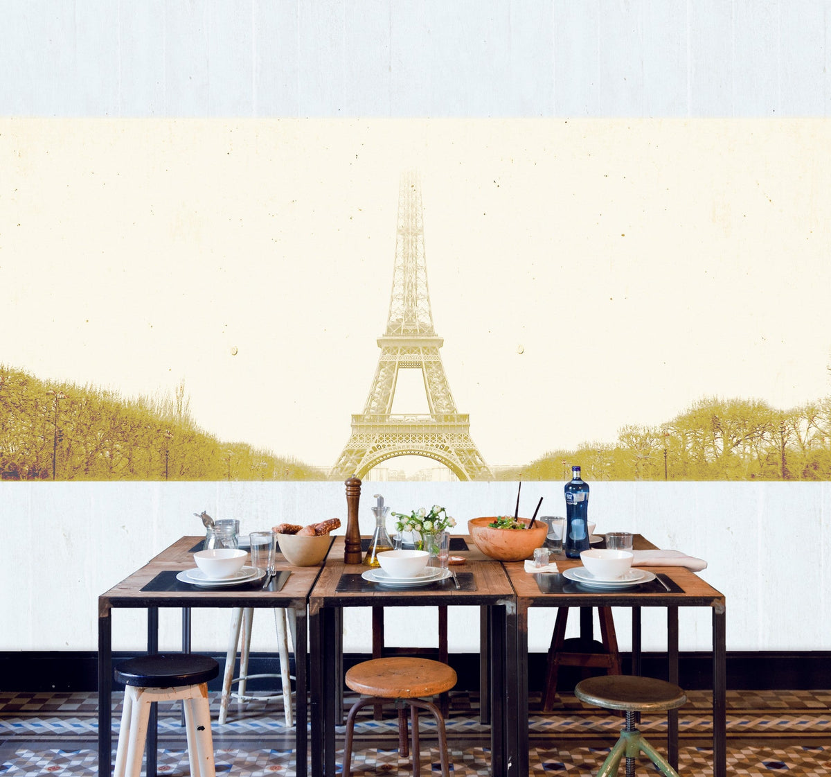 Paris Sepia Journeys I Mural by Tres Tintas