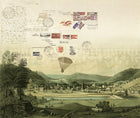 JO1002-1 Stamps Verd Journeys I Mural by Tres Tintas