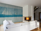 JO1003-1 Sailboat Turquesa Journeys I Mural by Tres Tintas