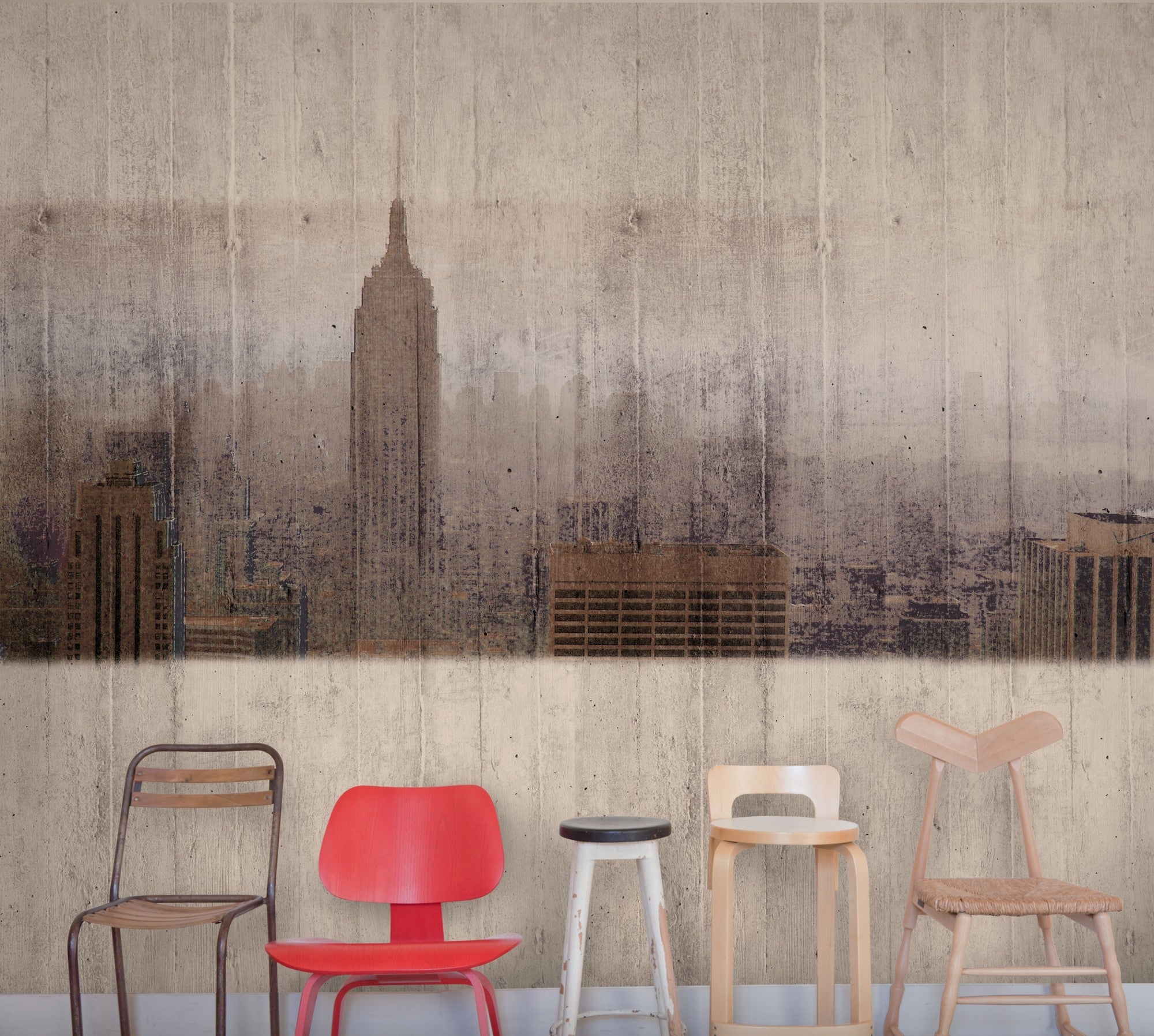 JO1004-2 New York Sepia Journeys I Mural by Tres Tintas