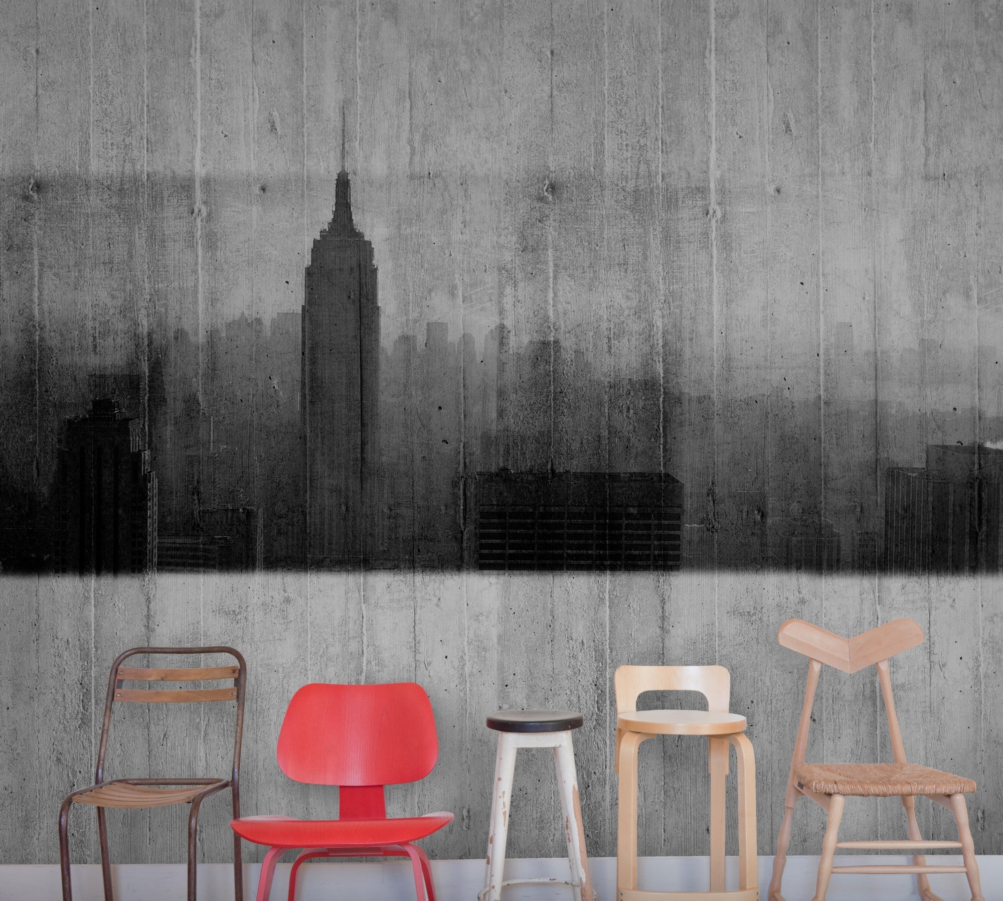 JO1004-3 New York B&w Journeys I Mural by Tres Tintas