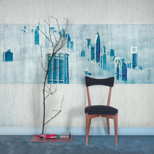 JO1005-1 Dubai Blue Journeys I Mural by Tres Tintas