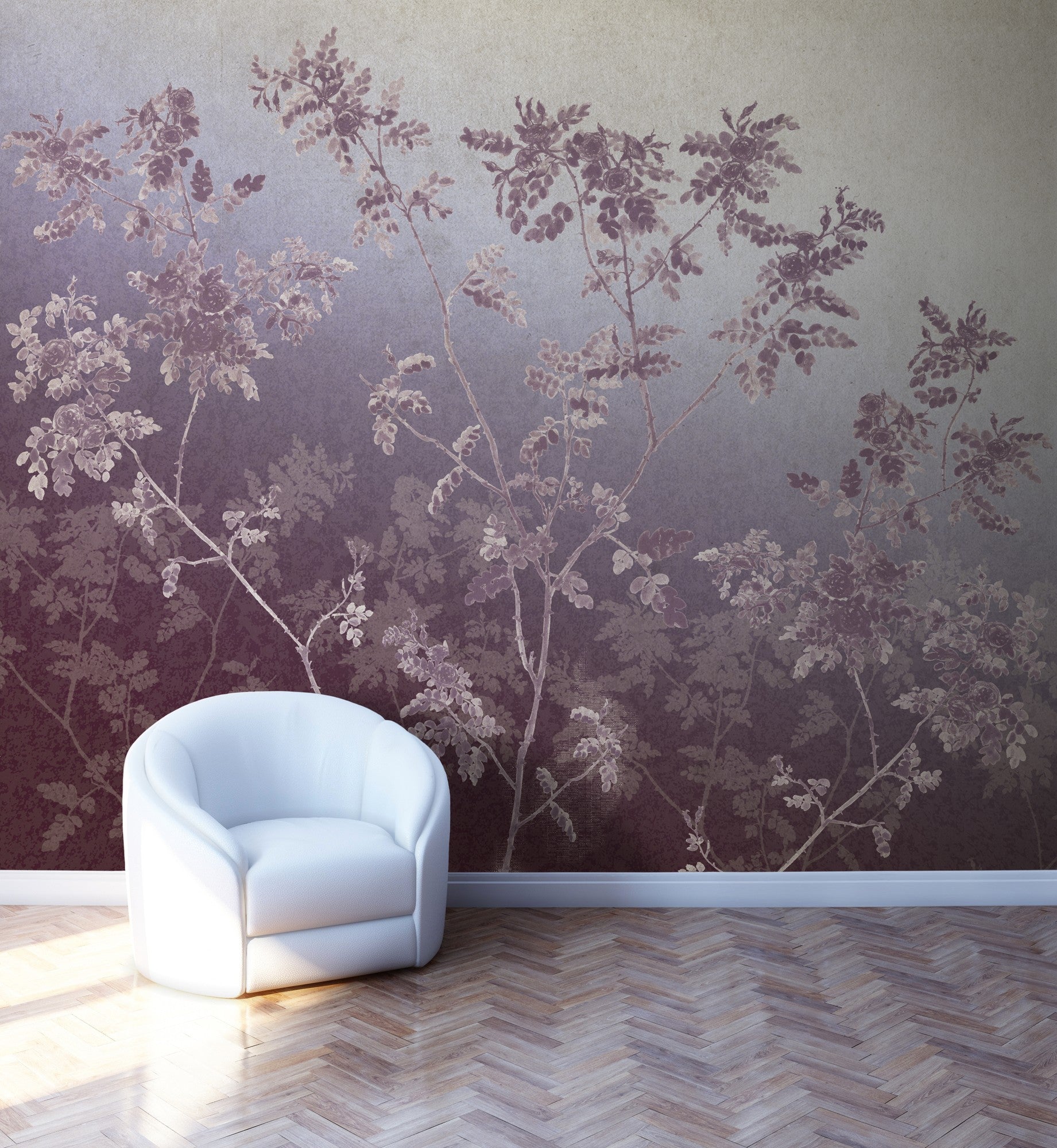 JO1006-2 English Garden Morado Journeys I Mural by Tres Tintas