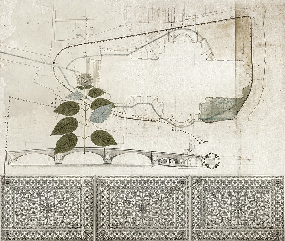 JO1008-1 Bridge Verde Journeys I Mural by Tres Tintas