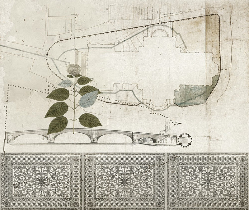 JO1008-1 Bridge Verde Journeys I Mural by Tres Tintas
