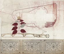 JO1008-2 Bridge Rojo Journeys I Mural by Tres Tintas