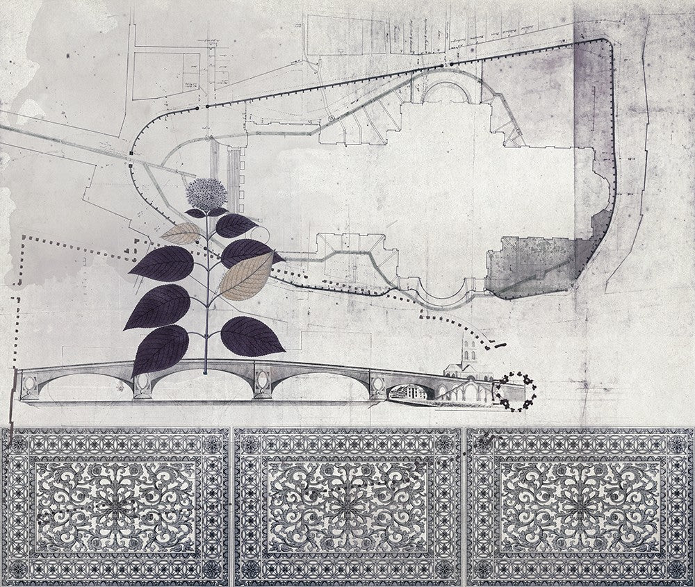 JO1008-3 Bridge Gris Journeys I Mural by Tres Tintas