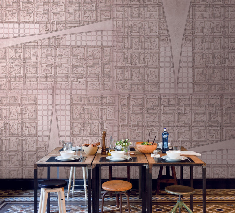 JO1010-2 City Rosa Journeys I Mural by Tres Tintas