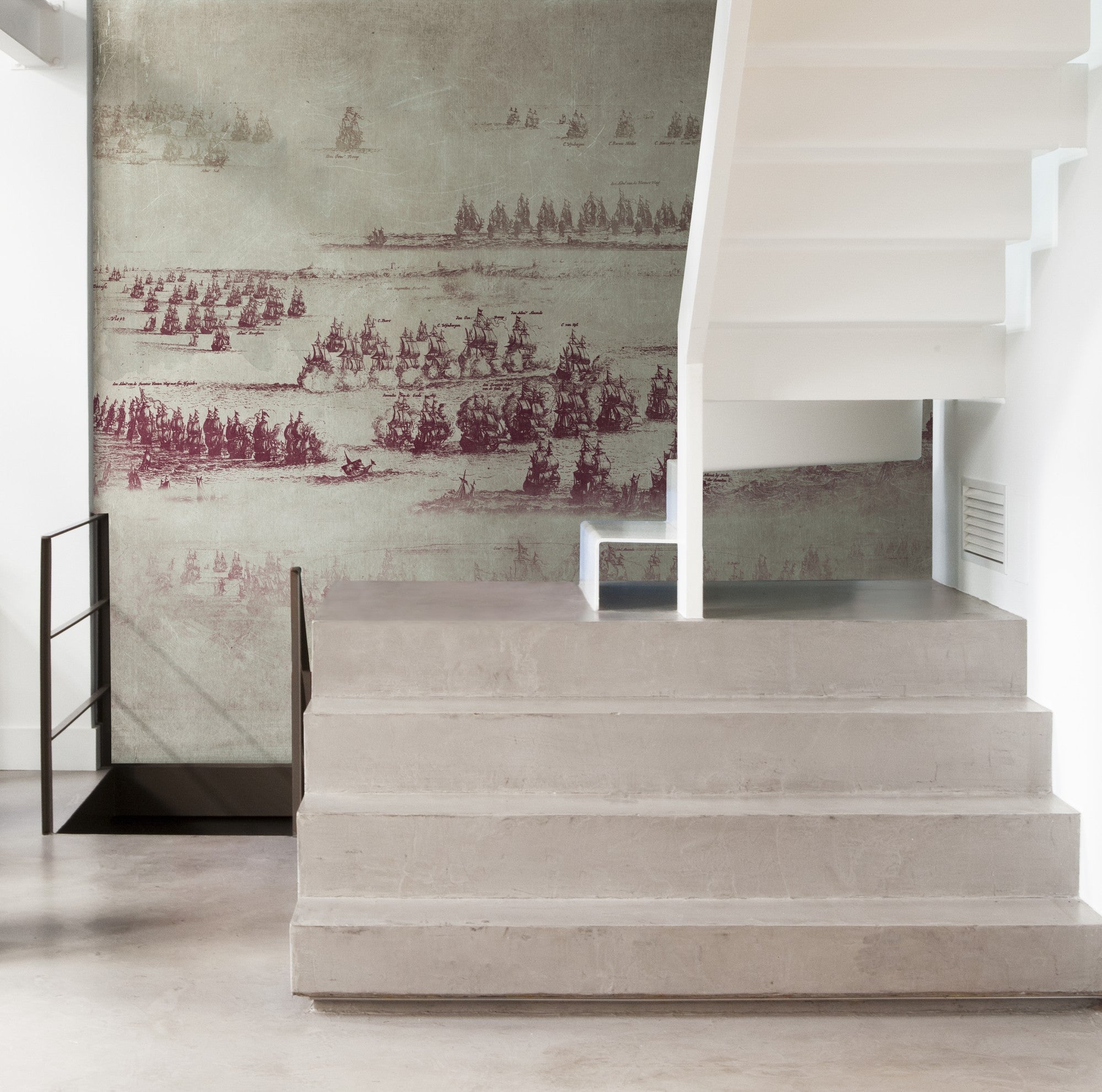 JO1012-3 Columbus Rojo Journeys I Mural by Tres Tintas