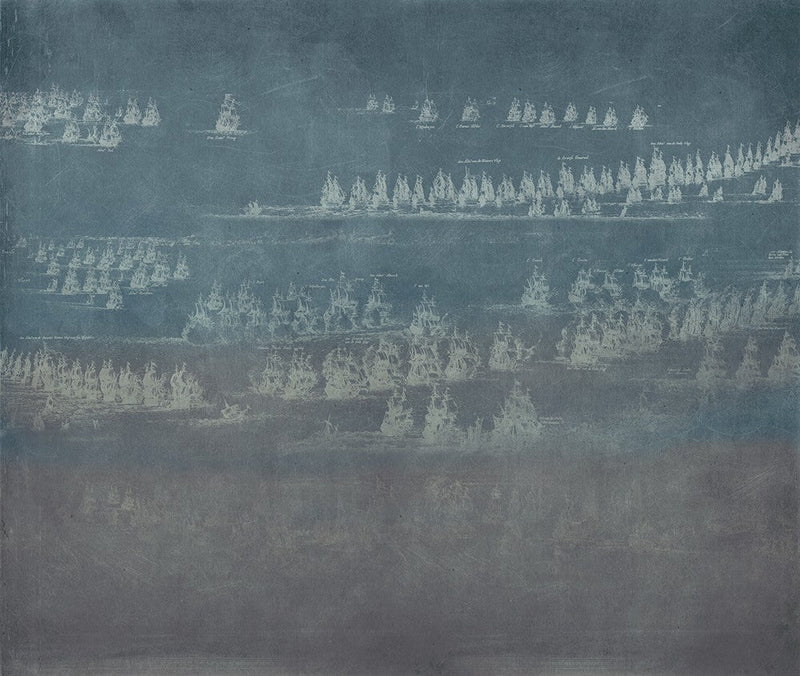 JO1012-4 Columbus Fondo Azul Journeys I Mural by Tres Tintas