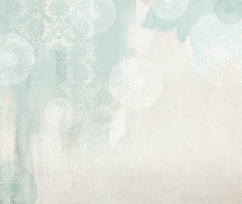 JO1017-1 Hidrangea Turquesa Journeys I Mural by Tres Tintas